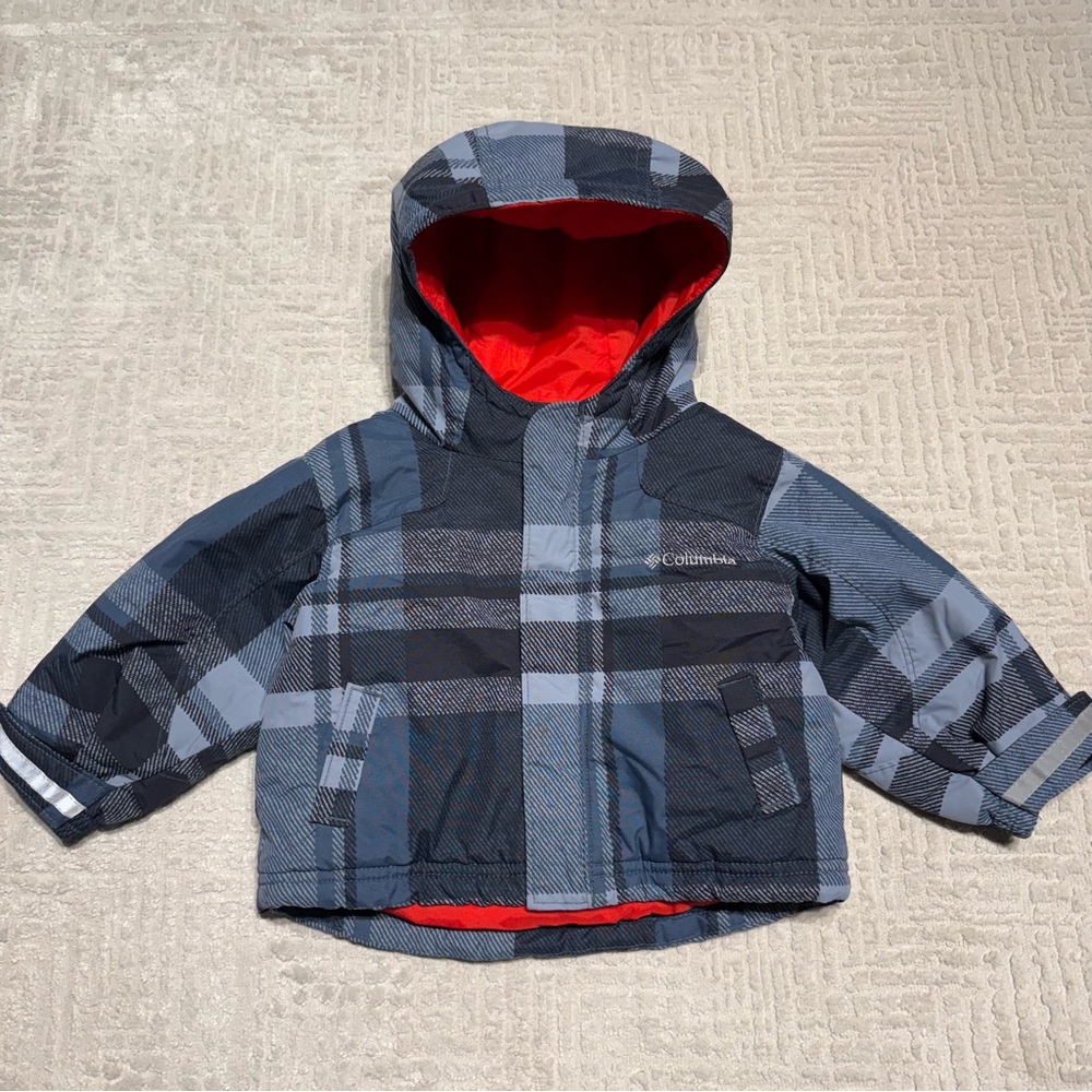 Columbia Infant Insulated snow jacket Waterproof Plaid Hooded Jacket Baby 12M